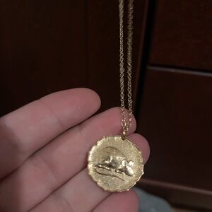 Gold Rat Pendant Necklace